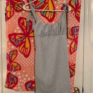 Blue and White Checkered Brandy Melville mini dress